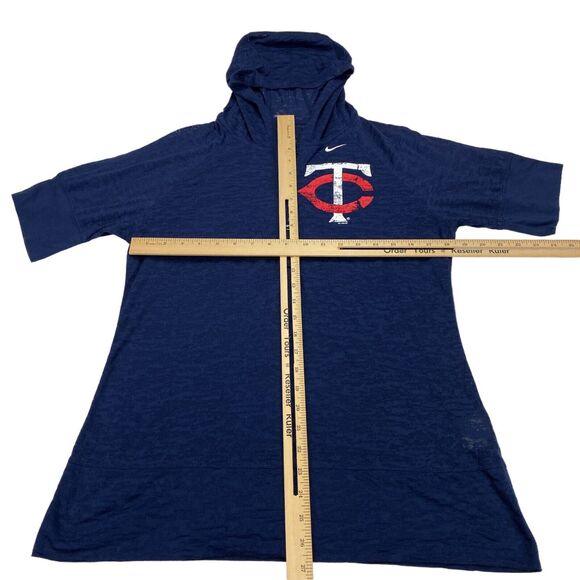 Minnesota Twins Hoodie Girls XL (16-18) Blue Nike Logo MLB Baseball Short Sleeve - Picture 3 of 13
